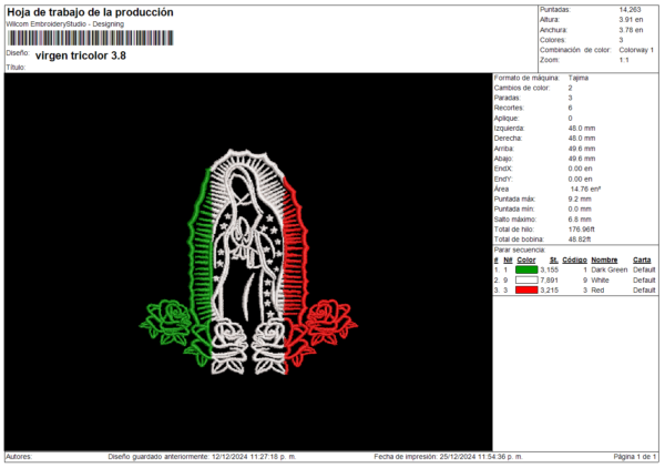 Diseño de bordado virgen de Guadalupe - Image 2