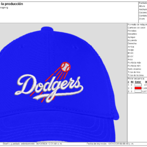 Diseño de los Dodgers para gorra