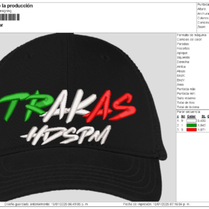 Diseño para Gorra trakas HDSPM 3D puff