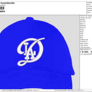 Diseño de los Dodgers para gorra 3D puff