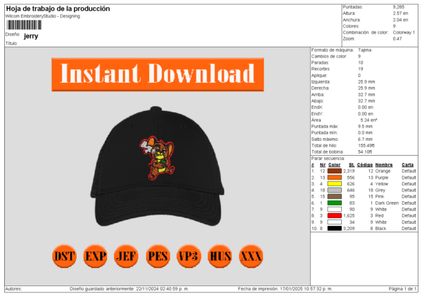 Diseño para Gorra de Jerry adicto - Image 2