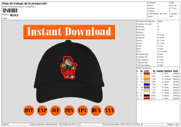 Diseño para Gorra de Ñoño Mafioso - Image 2