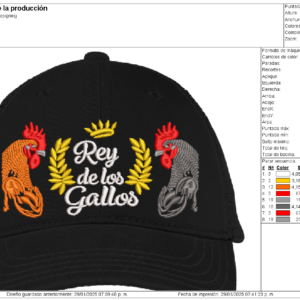 Diseño para Gorra de Gallos de Pelea