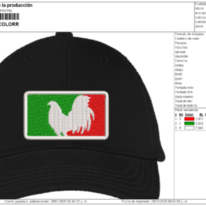 Diseño para Gorra de Gallo tricolor