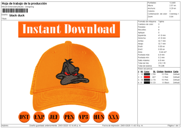 Diseño para Gorra de Black Ducks - Image 2