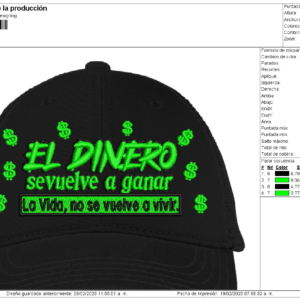 Diseño para Gorra de el Dinero se vuelve a Ganar