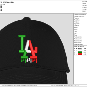 Diseño para Gorra de Los Ángeles Tricolor