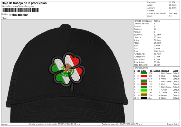 Diseño para Gorra de trébol tricolor - Image 2